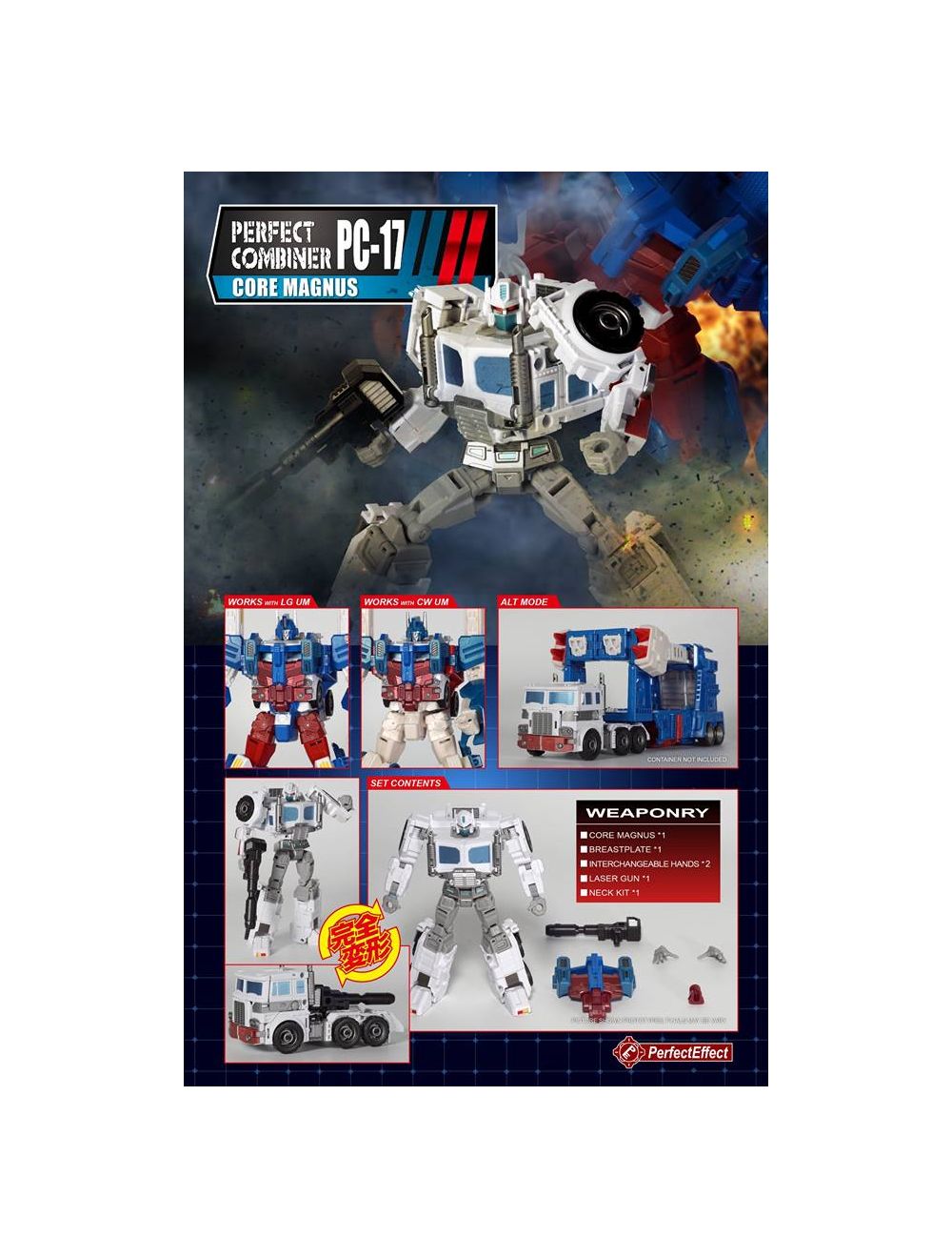 Upgrade Kit for Ultra magnus,In stock! PC-17 Perfect Effect Core Magnus